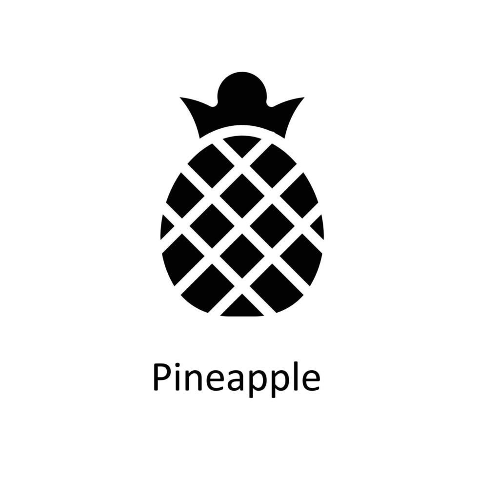 Pineapple Vector      Solid Icons. Simple stock illustration stock