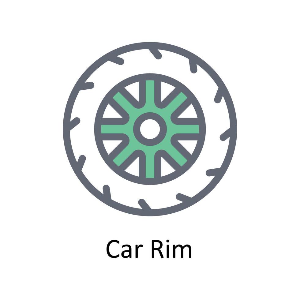 Car Rim Vector    Fill Outline Icons. Simple stock illustration stock