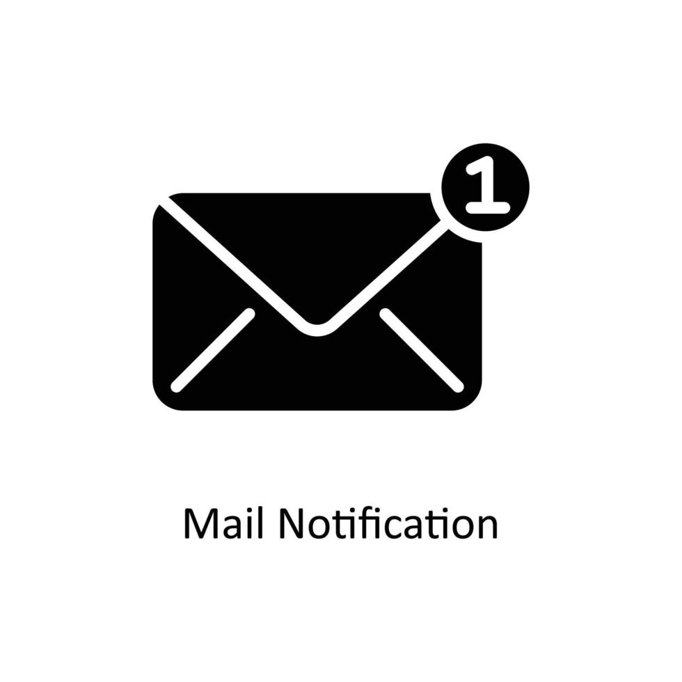 Mail Notification Vector Solid Icons. Simple stock illustration stock