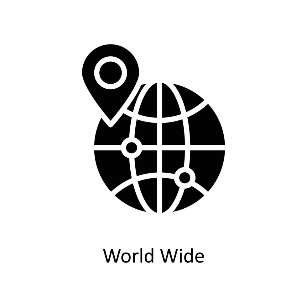 World Wide  Vector Solid Icons. Simple stock illustration stock