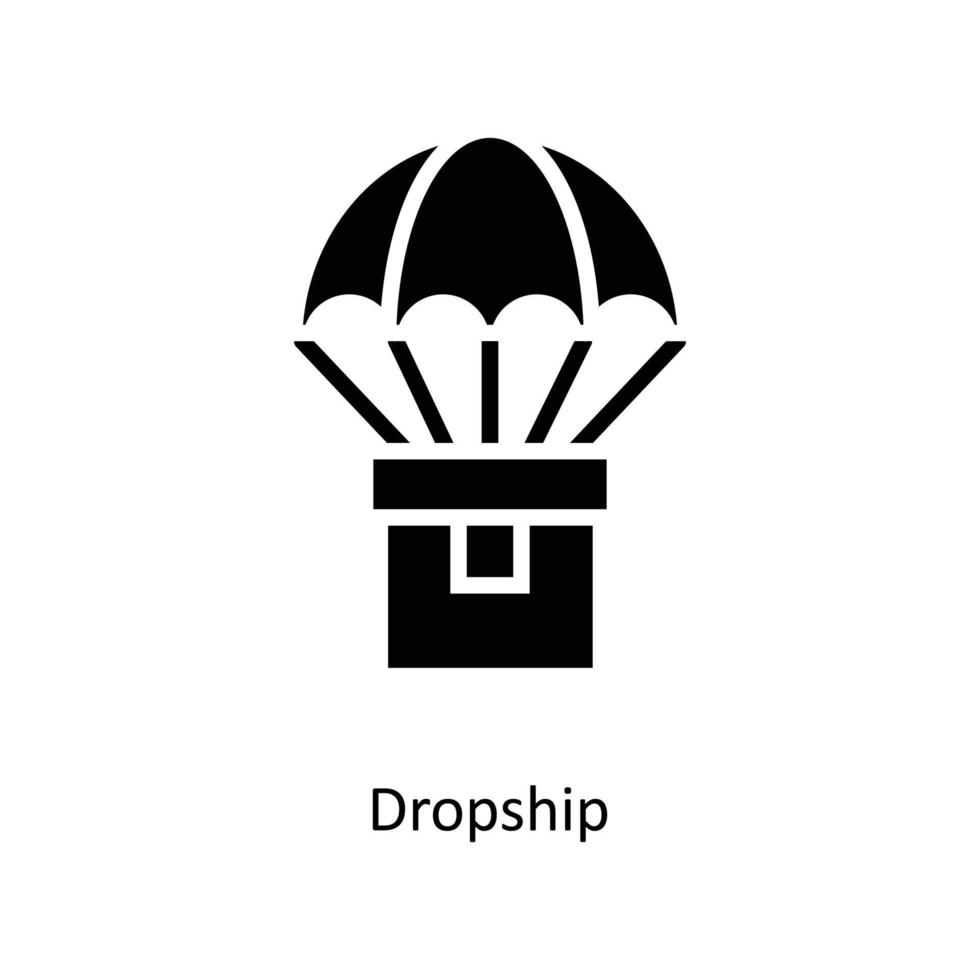 Drop ship Vector Solid Icons. Simple stock illustration stock