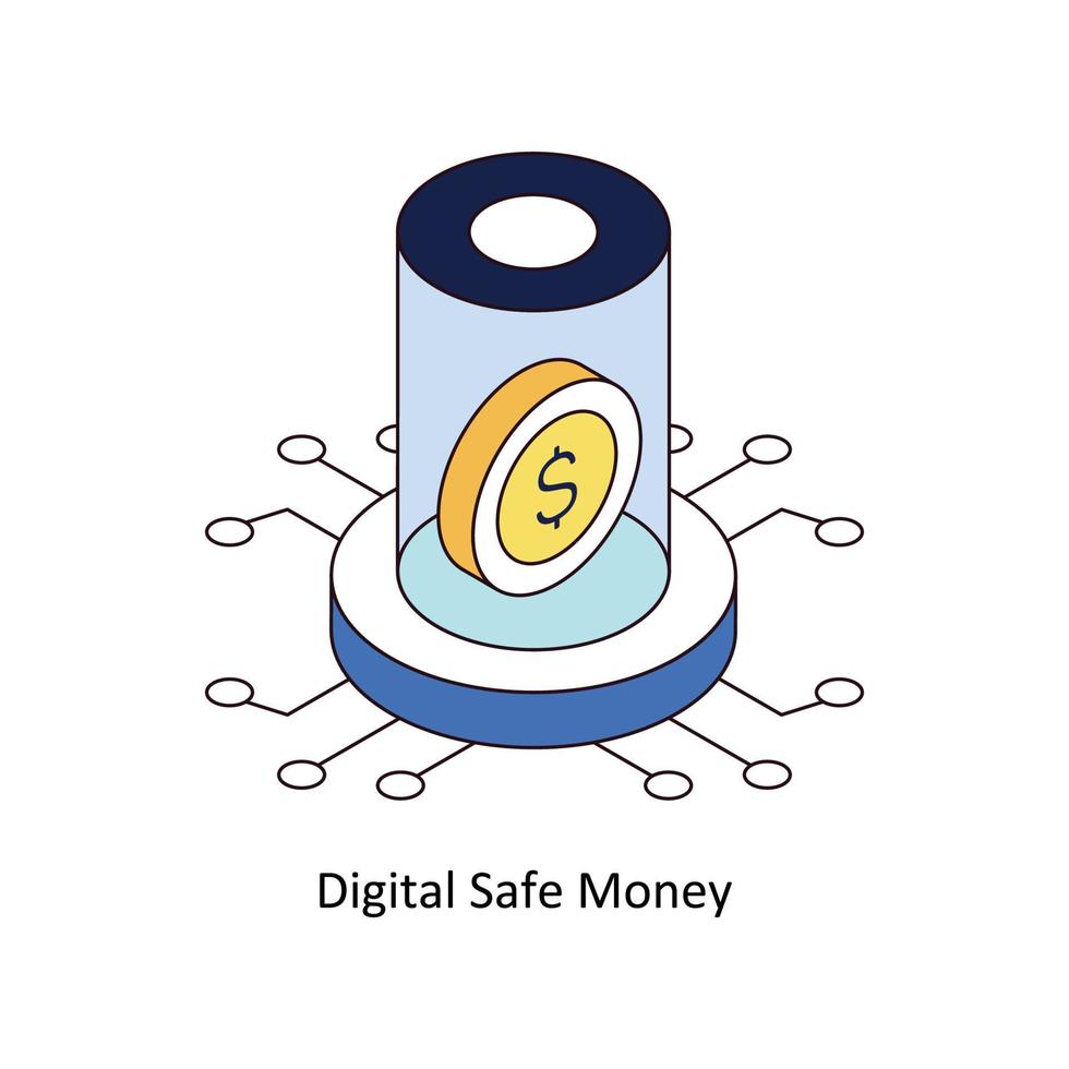 digital seguro dinero vector isométrica iconos sencillo valores ilustración