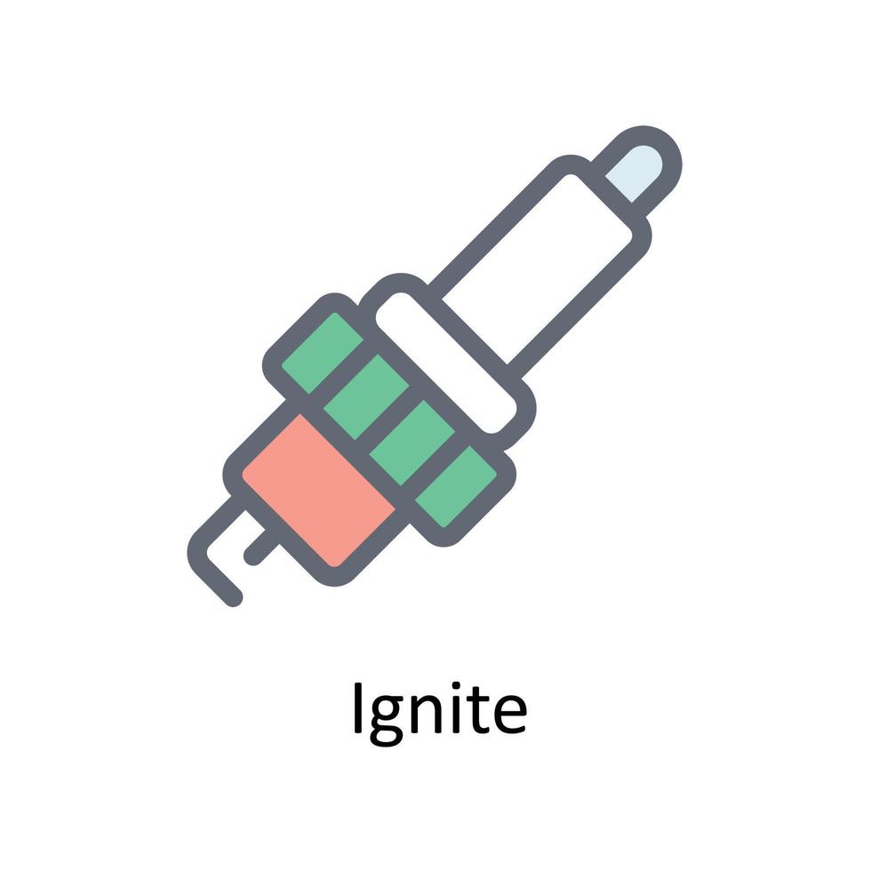 ignite Vector    Fill Outline Icons. Simple stock illustration stock