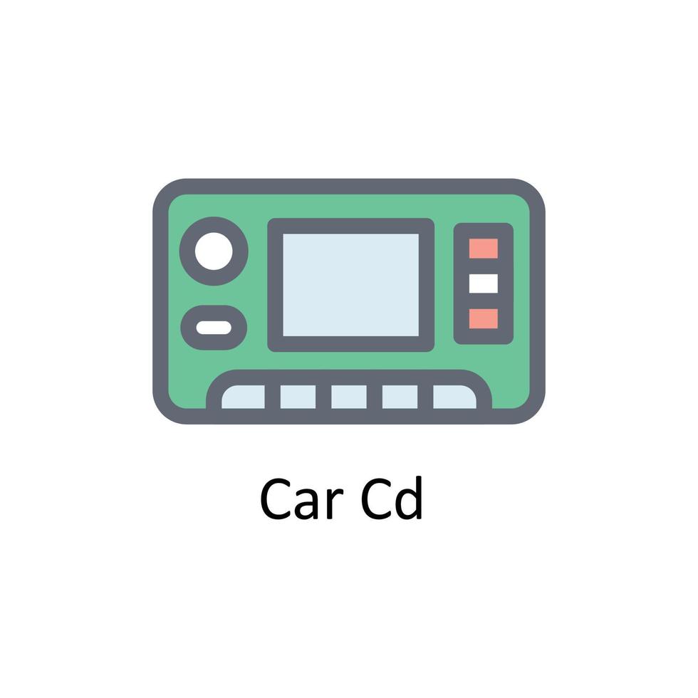 coche discos compactos vector llenar contorno iconos sencillo valores ilustración valores