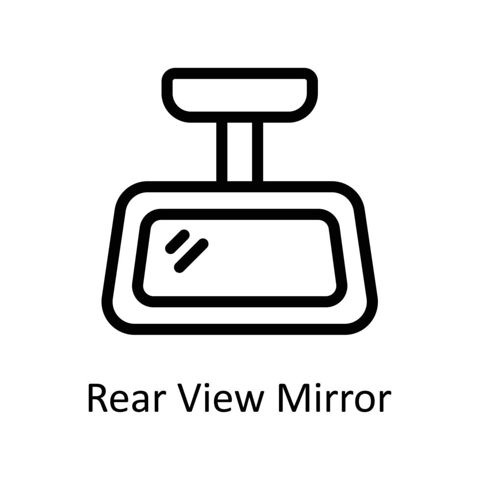 Rear View Mirror Vector     Outline Icons. Simple stock illustration stock