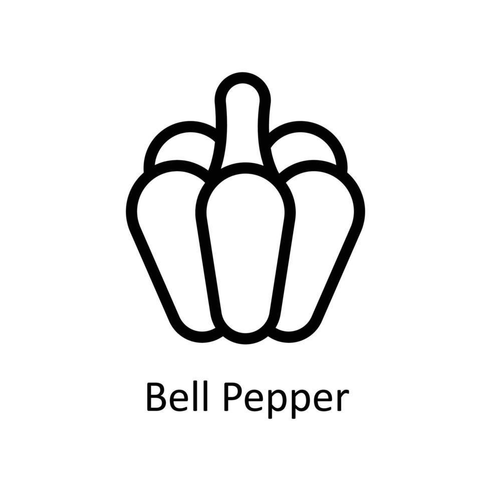 Bell Pepper Vector      outline Icons. Simple stock illustration stock