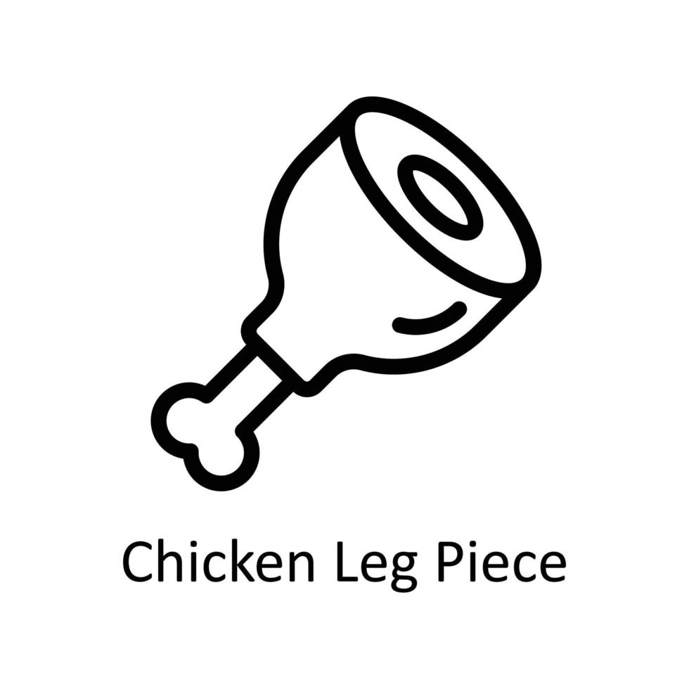 Chicken Leg Piece Vector      outline Icons. Simple stock illustration stock