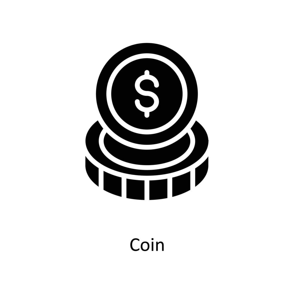 Coin Vector Solid Icons. Simple stock illustration stock