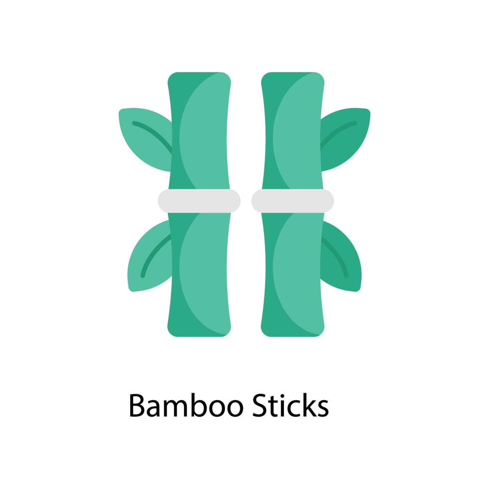 Bamboo Sticks Vector Flat Icons. Simple stock illustration stock