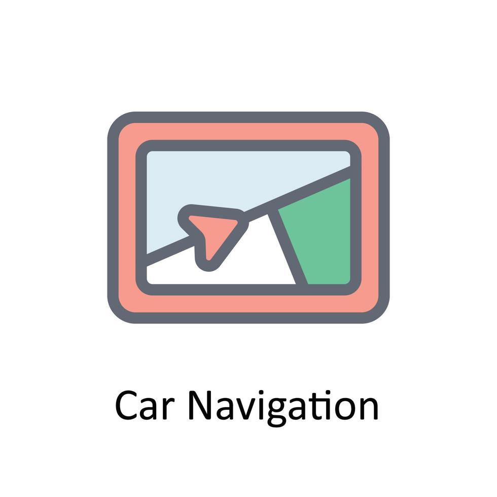 coche navegación vector llenar contorno iconos sencillo valores ilustración valores