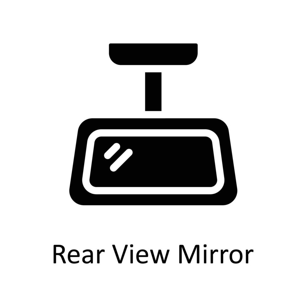 Rear View Mirror Vector     Solid Icons. Simple stock illustration stock