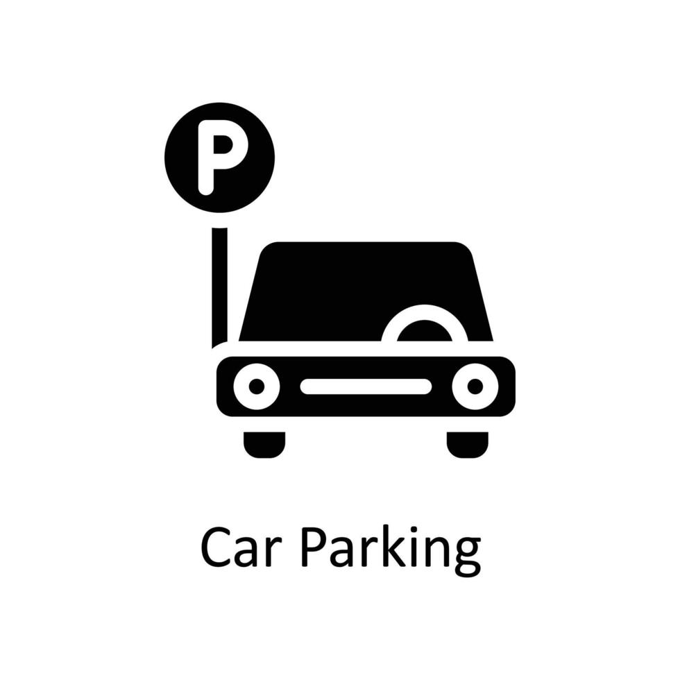 Car Parking Vector     Solid Icons. Simple stock illustration stock