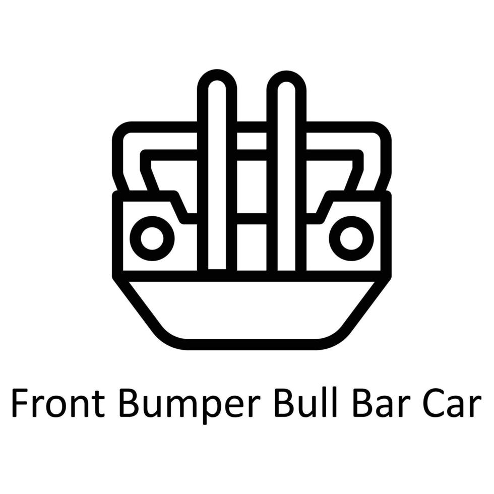 Front Bumper Bull Bar Car  Vector     Outline Icons. Simple stock illustration stock