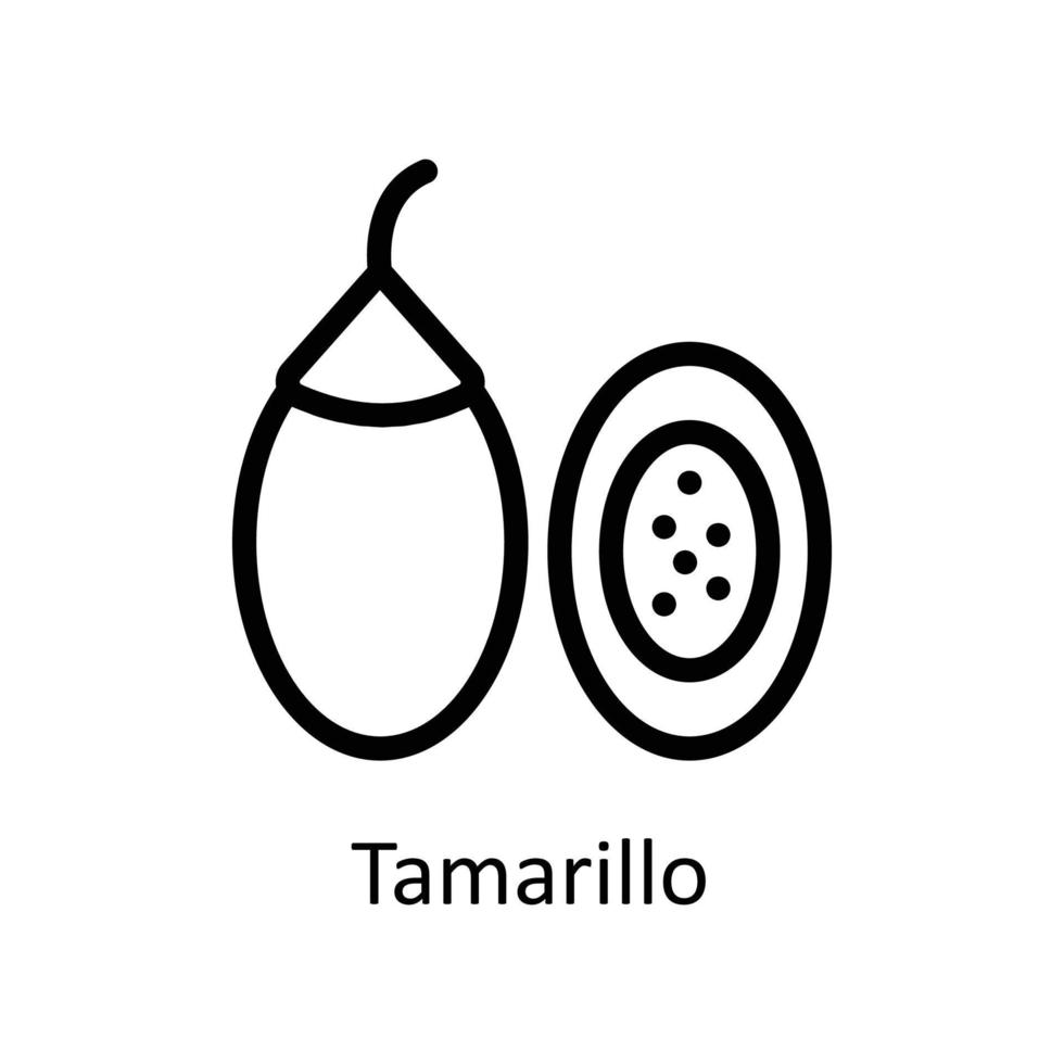 Tamarillo Vector  Outline Icons. Simple stock illustration stock