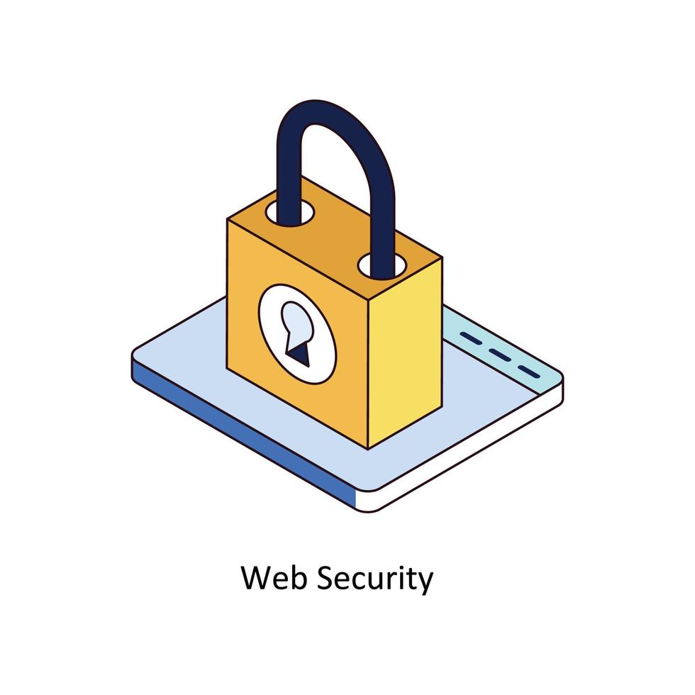 Web Security Vector Isometric Icons. Simple stock illustration