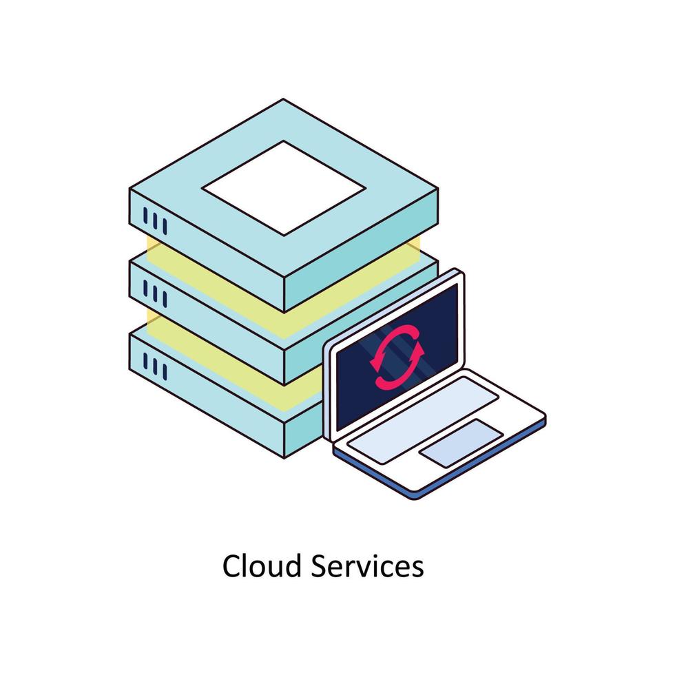 Cloud Services Vector Isometric Icons. Simple stock illustration