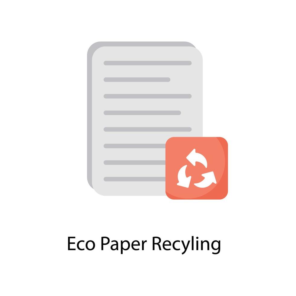 Eco Paper Recycling  Vector Flat Icons. Simple stock illustration stock