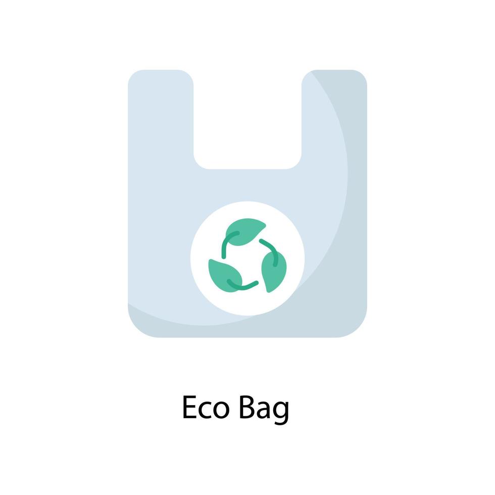 Eco Bag Vector Flat Icons. Simple stock illustration stock