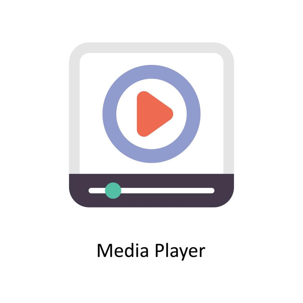 medios de comunicación jugador vector plano iconos sencillo valores ilustración valores ilustración