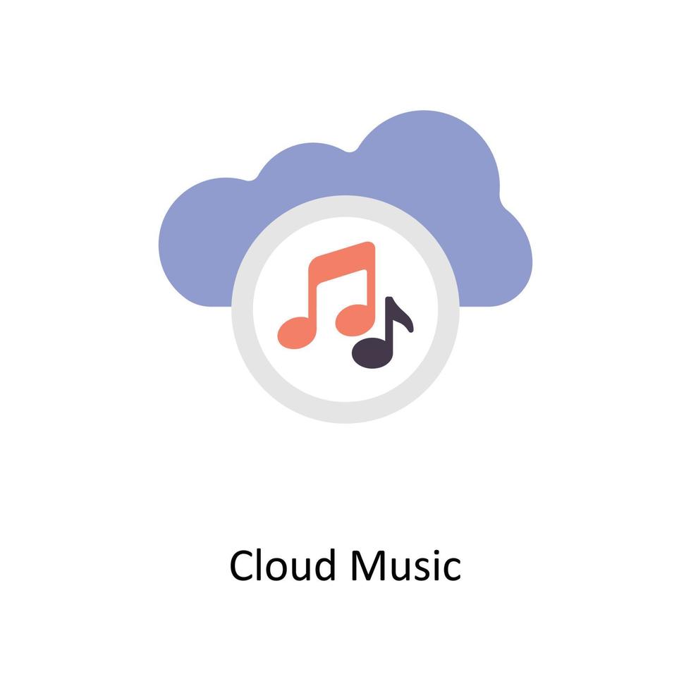 Cloud Music vector Flat Icons. Simple stock illustration stock illustration