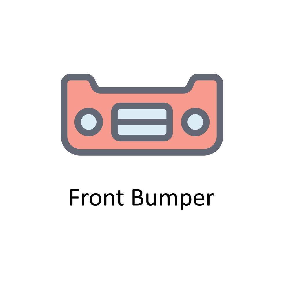 Front Bumper Vector    Fill Outline Icons. Simple stock illustration stock