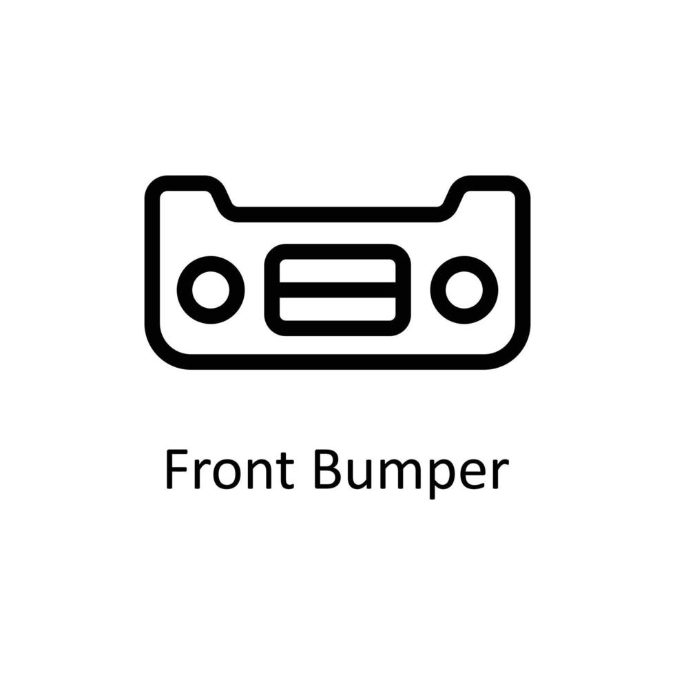 Front Bumper Vector     Outline Icons. Simple stock illustration stock