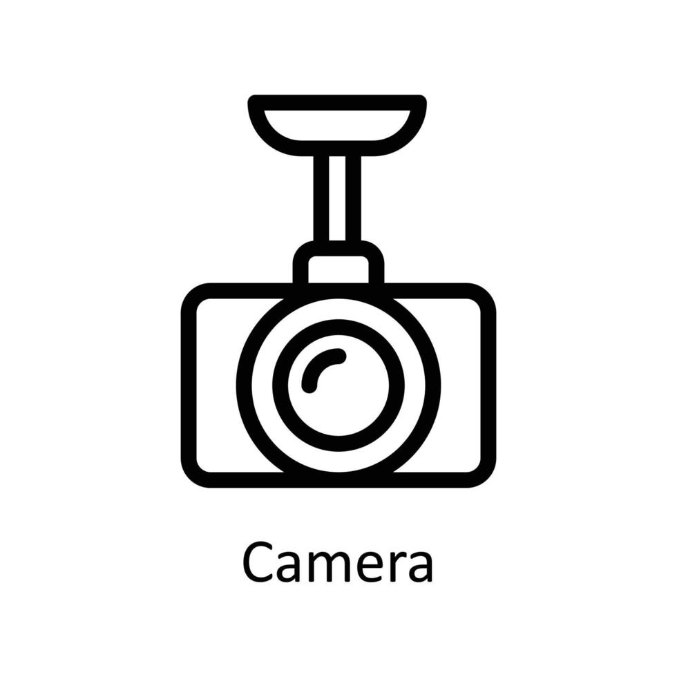 cámara vector contorno iconos sencillo valores ilustración valores