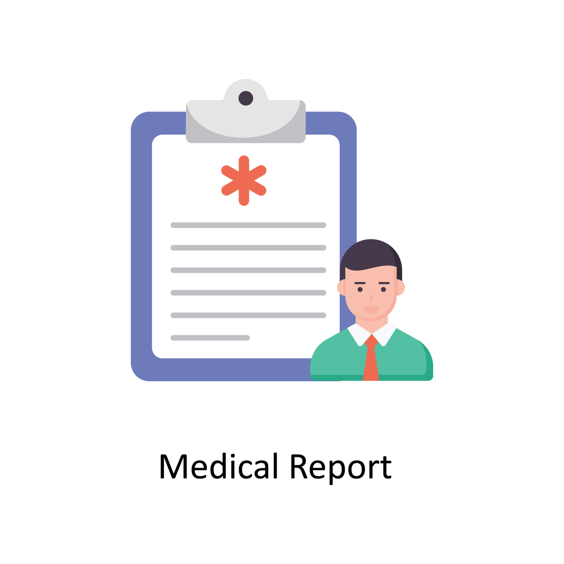 Medical report Vector Flat Icons. Simple stock illustration stock