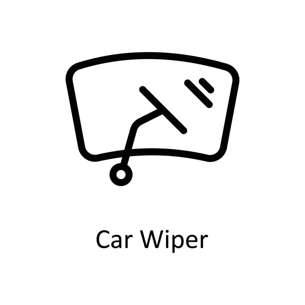 Car Wiper Vector     Outline Icons. Simple stock illustration stock