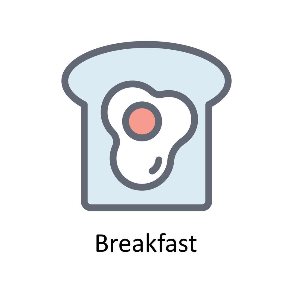 desayuno vector llenar contorno iconos sencillo valores ilustración valores