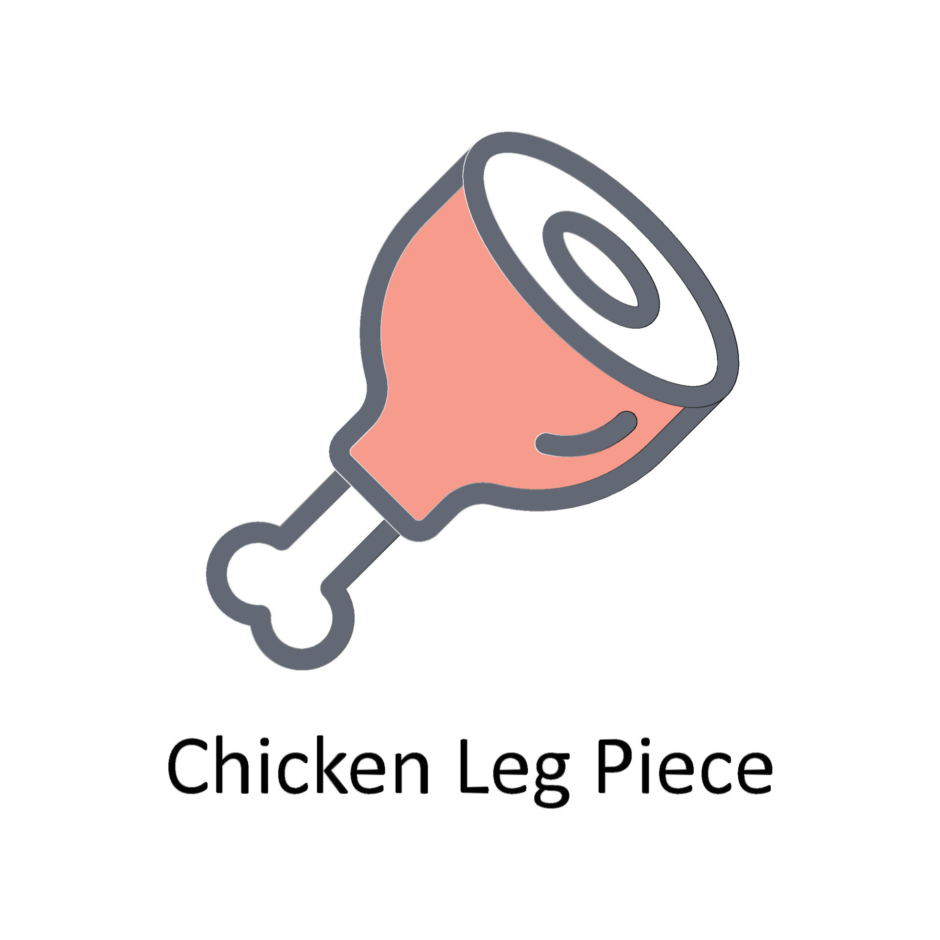 Chicken Leg Piece Vector Fill outline Icons. Simple stock illustration stock 21500527 Vector Art