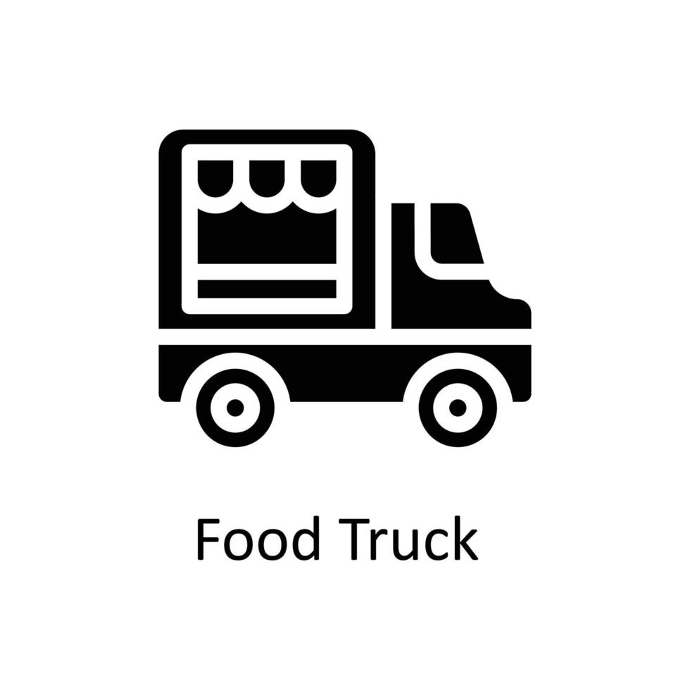 Food truck  Vector      Solid Icons. Simple stock illustration stock