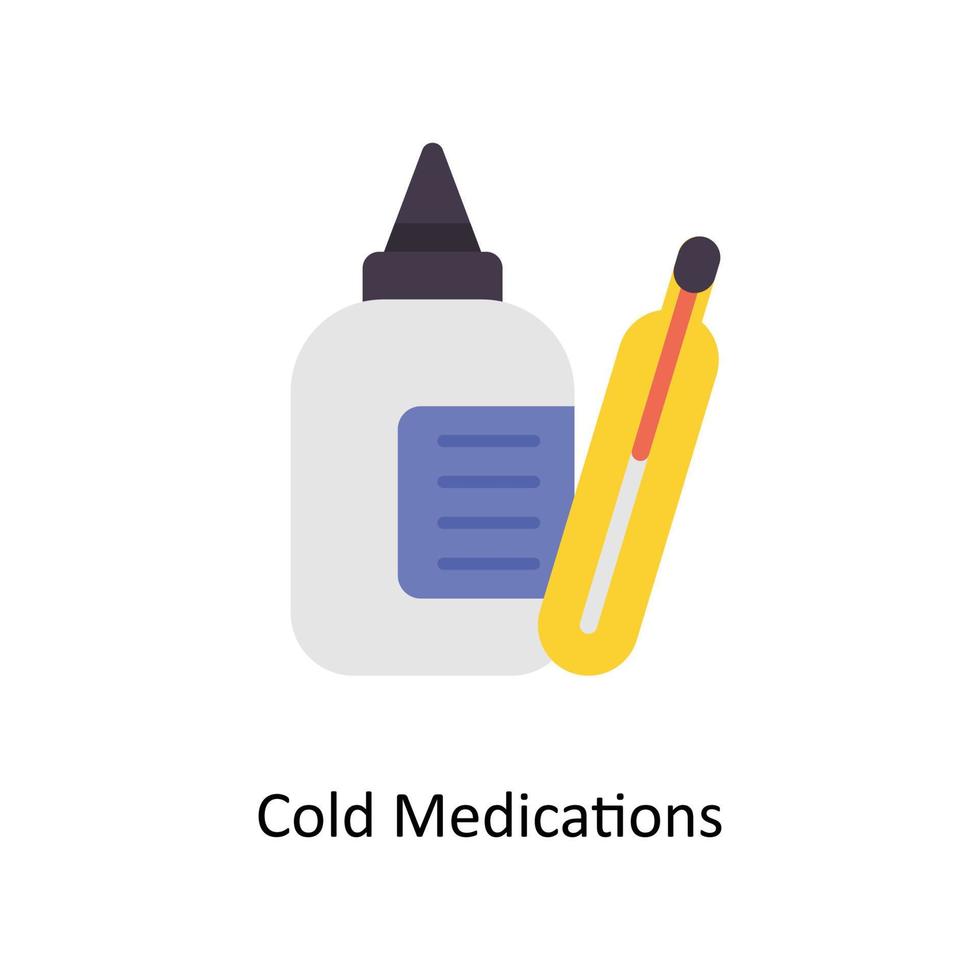 Cold Medications Vector Flat Icons. Simple stock illustration stock