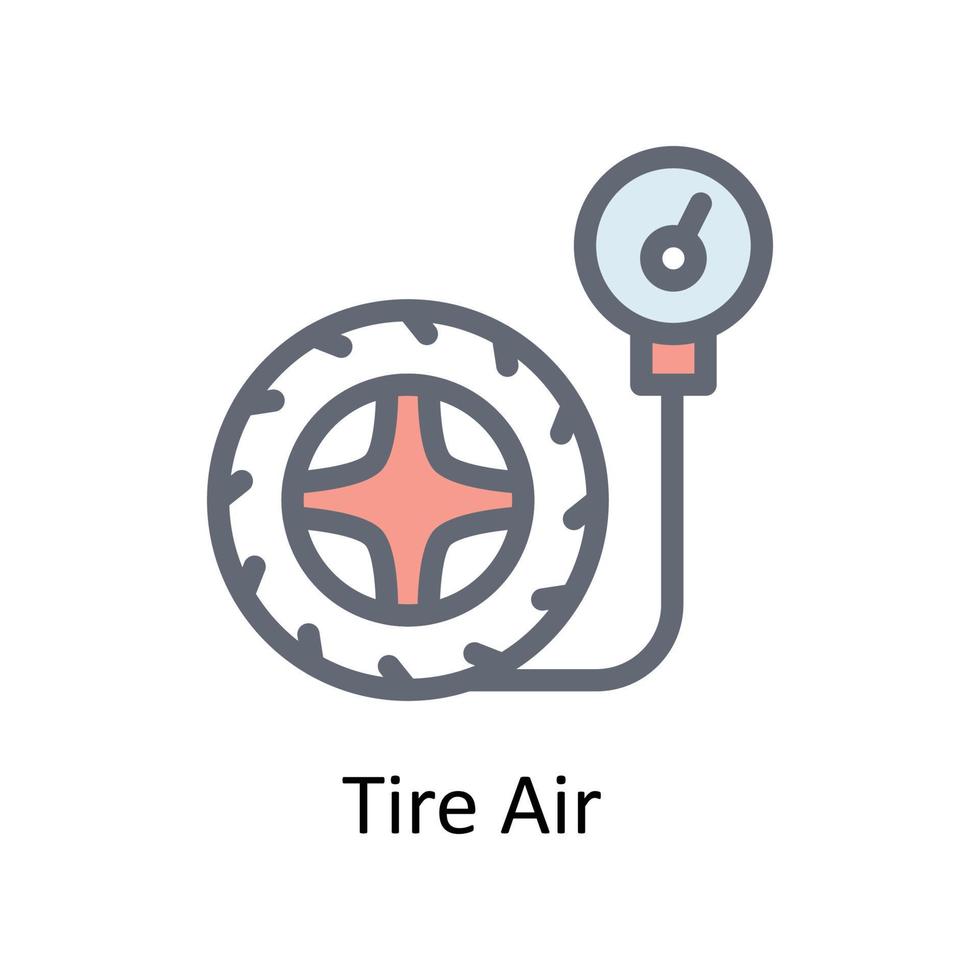 neumático aire vector llenar contorno iconos sencillo valores ilustración valores
