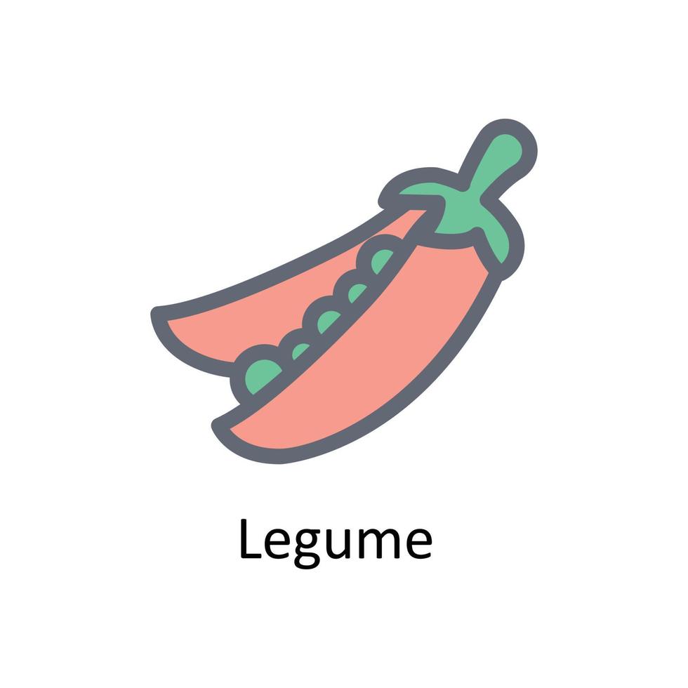 Legume  Vector Fill Outline Icons. Simple stock illustration stock