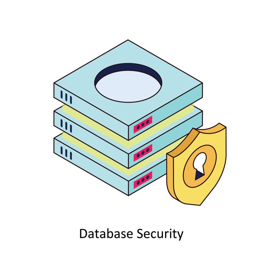 base de datos seguridad vector isométrica iconos sencillo valores ilustración valores