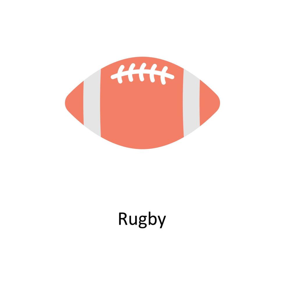 Rugby vector Flat Icons. Simple stock illustration stock illustration