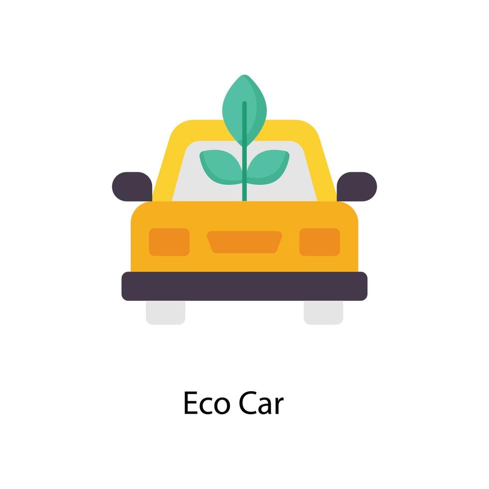 eco coche vector plano iconos sencillo valores ilustración valores
