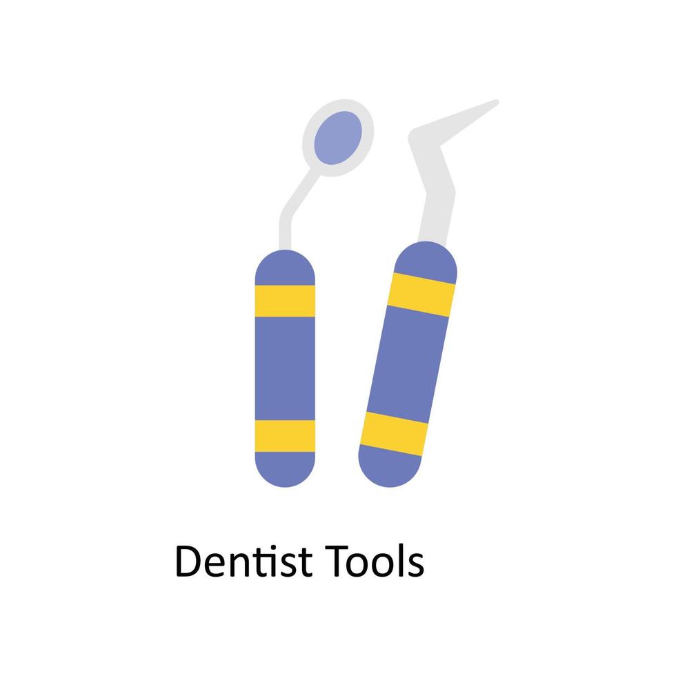 DENTIST TOOLS  Vector Flat Icons. Simple stock illustration stock