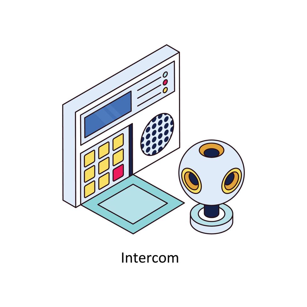 intercomunicador vector isométrica iconos sencillo valores ilustración