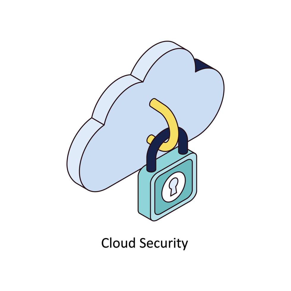 Cloud Security Vector Isometric Icons. Simple stock illustration