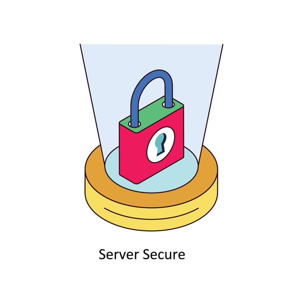 Server Secure Vector Isometric Icons. Simple stock illustration