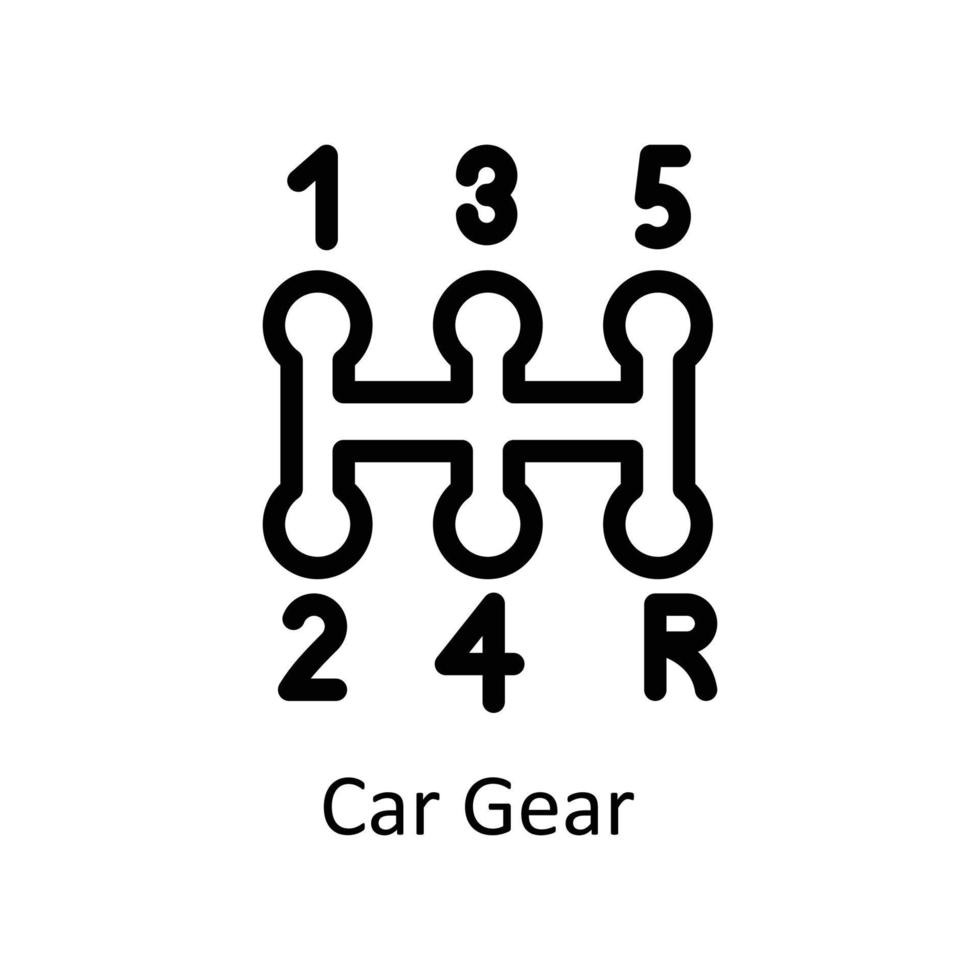 Car Gear  Vector     Outline Icons. Simple stock illustration stock