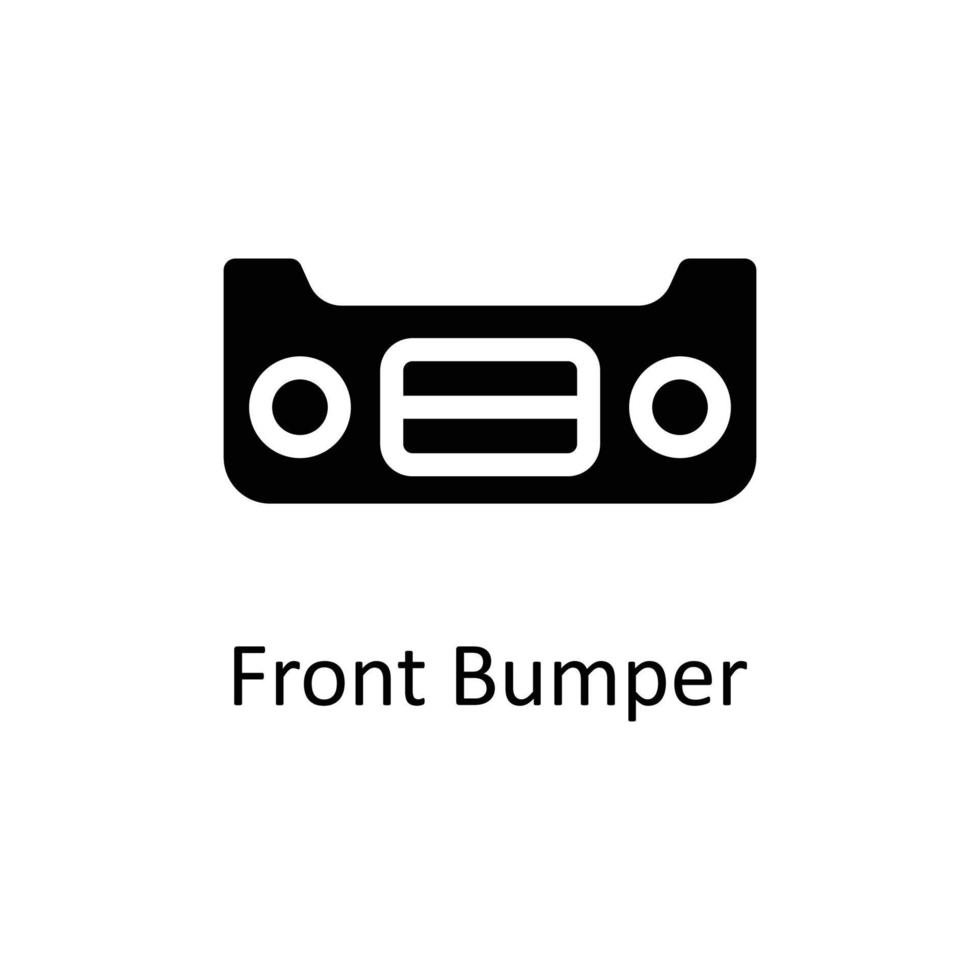 Front Bumper Vector     Solid Icons. Simple stock illustration stock