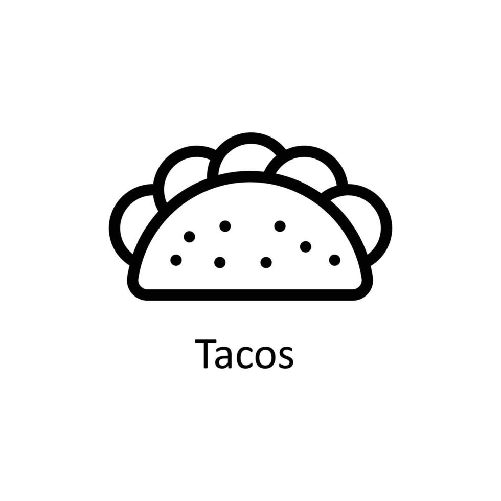 Tacos  Vector      outline Icons. Simple stock illustration stock