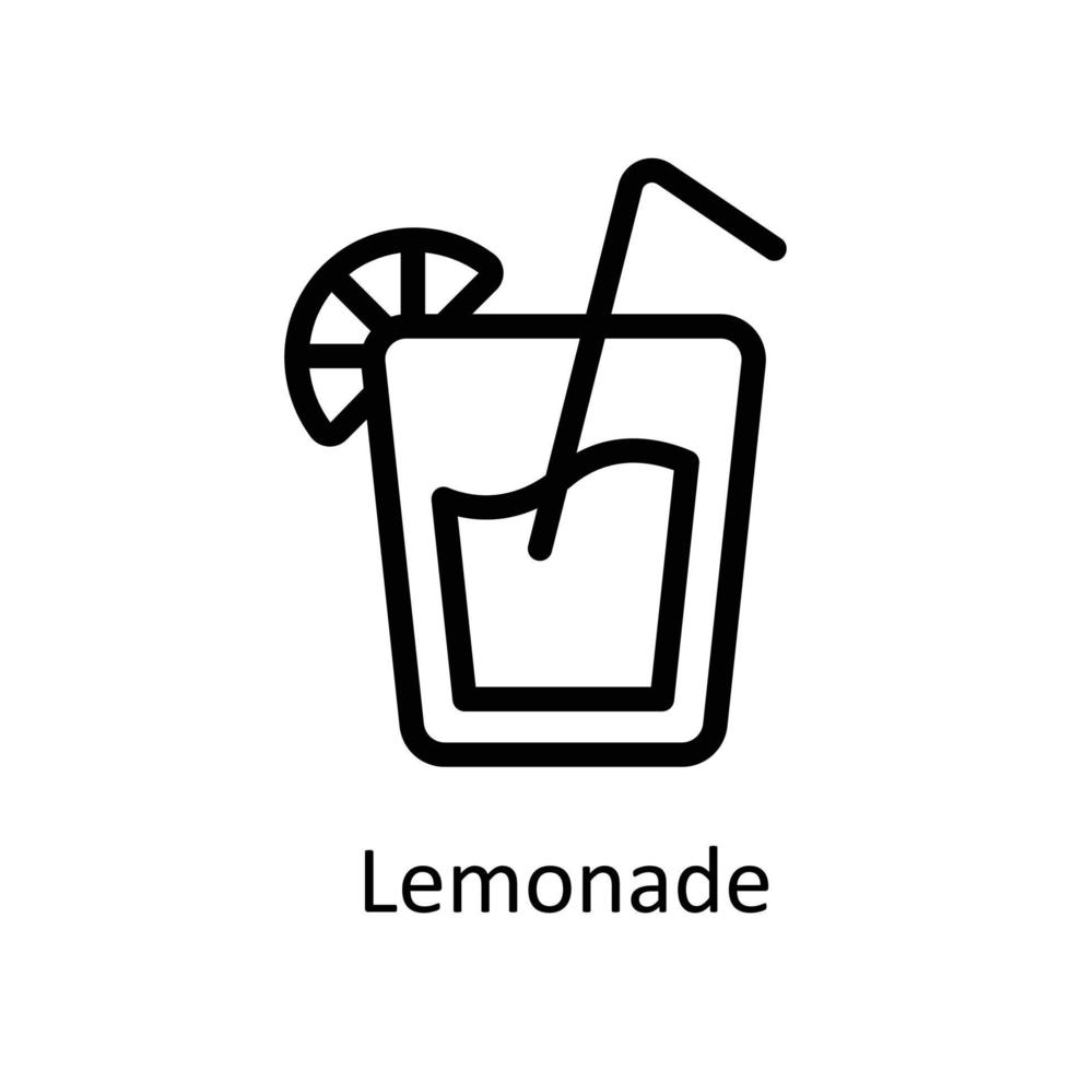 Lemonade Vector      outline Icons. Simple stock illustration stock