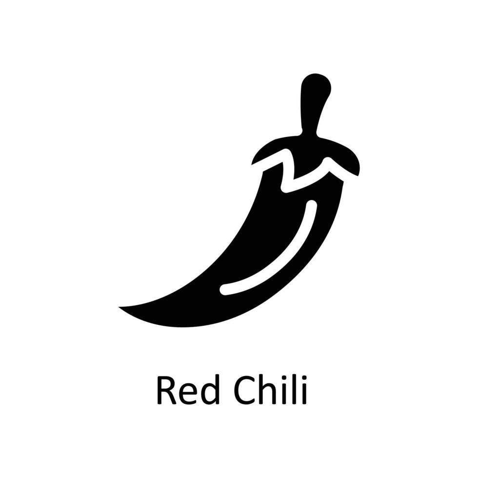 Red Chili Vector      Solid Icons. Simple stock illustration stock