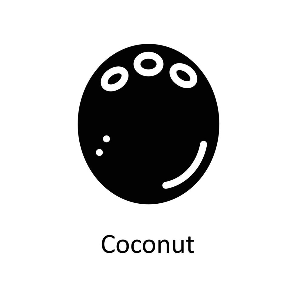 Coconut Vector  Solid Icons. Simple stock illustration stock