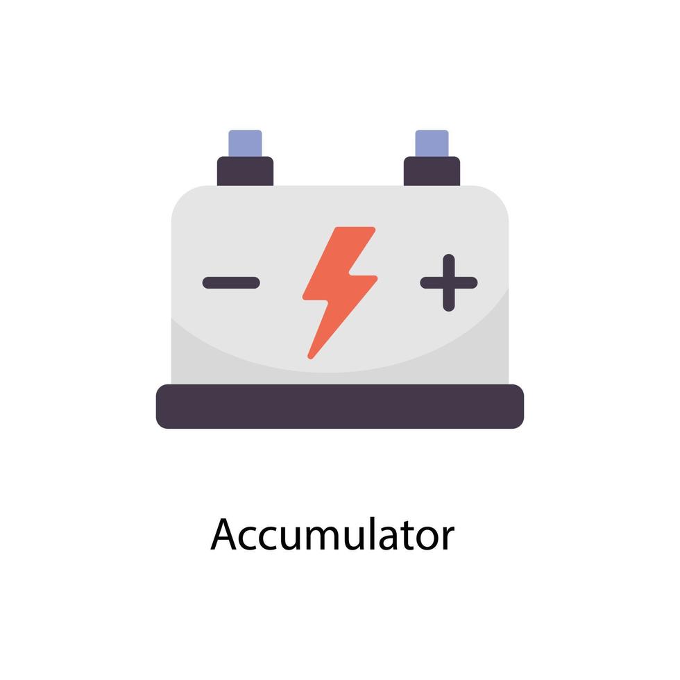 Accumulator Vector Flat Icons. Simple stock illustration stock