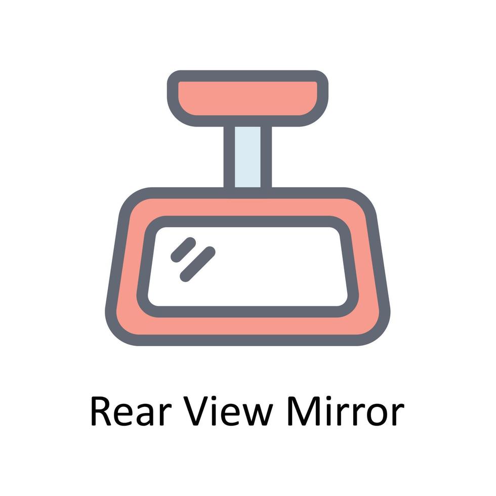 Rear View Mirror Vector    Fill Outline Icons. Simple stock illustration stock